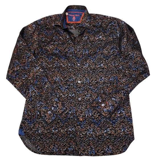 Luchiano Visconti Velvet Texture Button Up Dress Shirt S - Picture 1 of 10